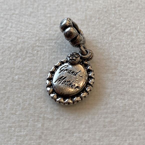 SOLD Retired Pandora Grand-Mother silver dangle charm with CZ - Picture 2 of 10